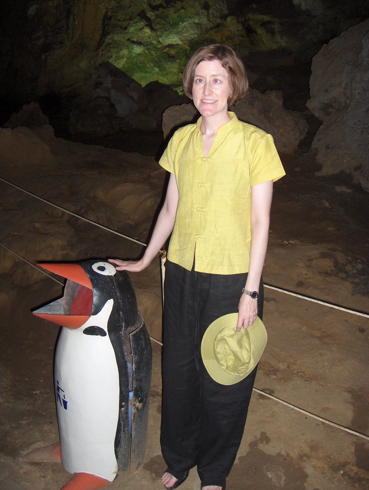 [Lisa+with+a+penguin+trash+can+in+cave.JPG]