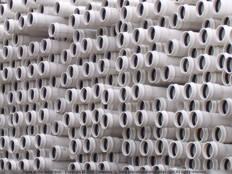 Stack of PVC pipes
