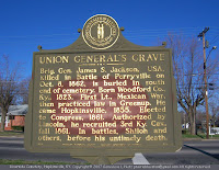 Historic marker of Union general's grave