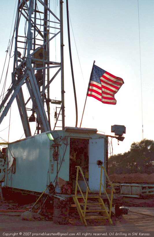 Kansas oil field drilling rig