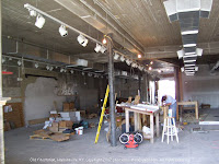 Renovation crew inside fire station museum