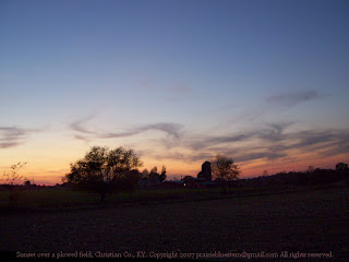 Sunset over a Mennonite farm in Christian County, KY