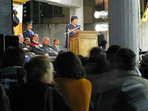 El presidente Evo Morales en la inauguración