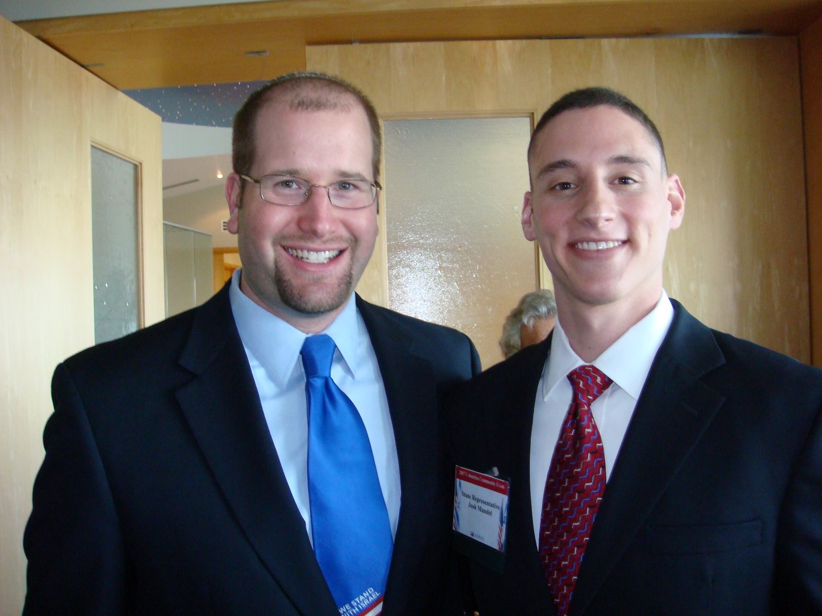 Rep. Josh Mandel and Rabbi Jason Miller at an AIPAC event