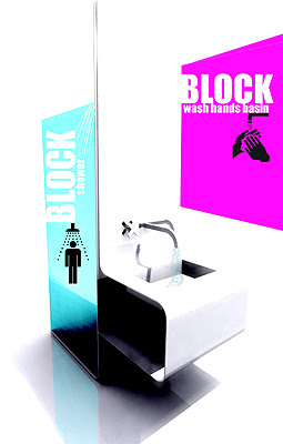 BLOCK shower+wash hand basin by Glossy Design