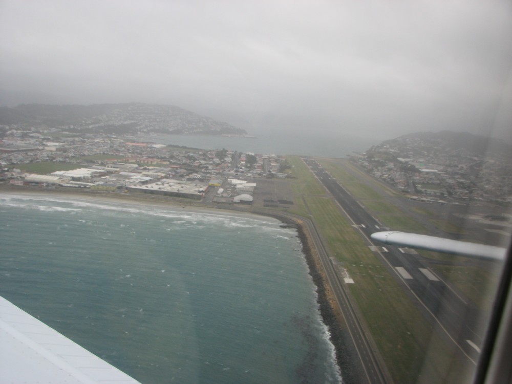 Airborne off runway 16 at Wellington