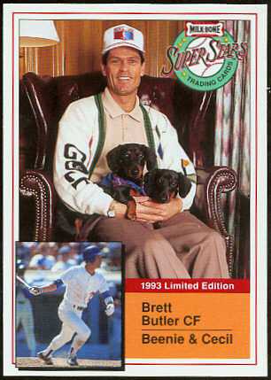 [1993+baseball+trading+card+from+a+limited+edition+set+of+players+and+their+dogs+brett+butler+and+beenie+and+cecil.JPG]