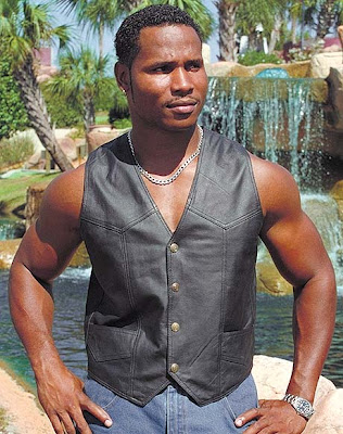 Sexy black hunk with leather vest