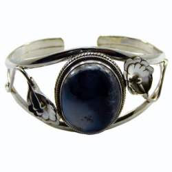 Blue Stone Silver Cuff bracelet