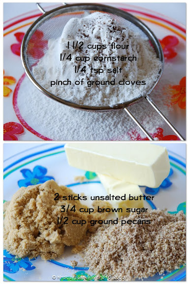 Ingredients for Brown Sugar-Pecan Shortbread Cookies