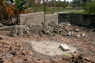 Concrete-block wall
