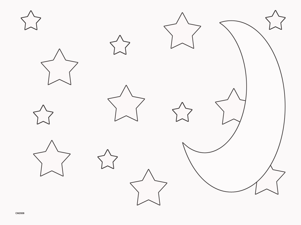 Estrellas y luna para pintar