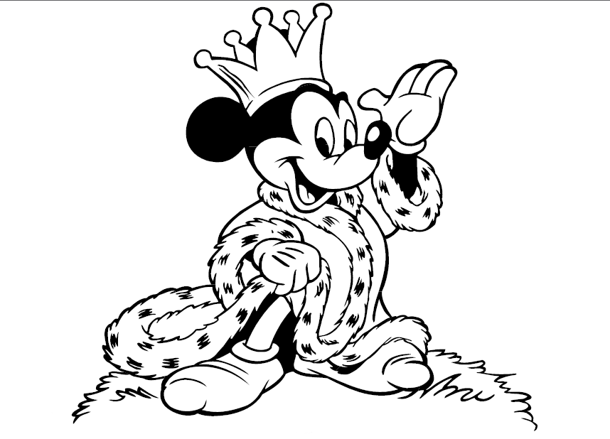 Mickey mouse disfrazado de rey para pintar