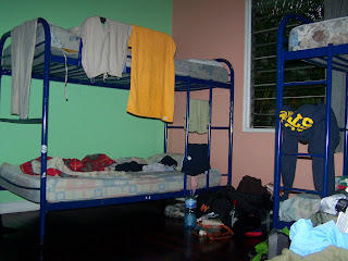 A view of my dorm room at Costa Rica Backpackers Hostel.