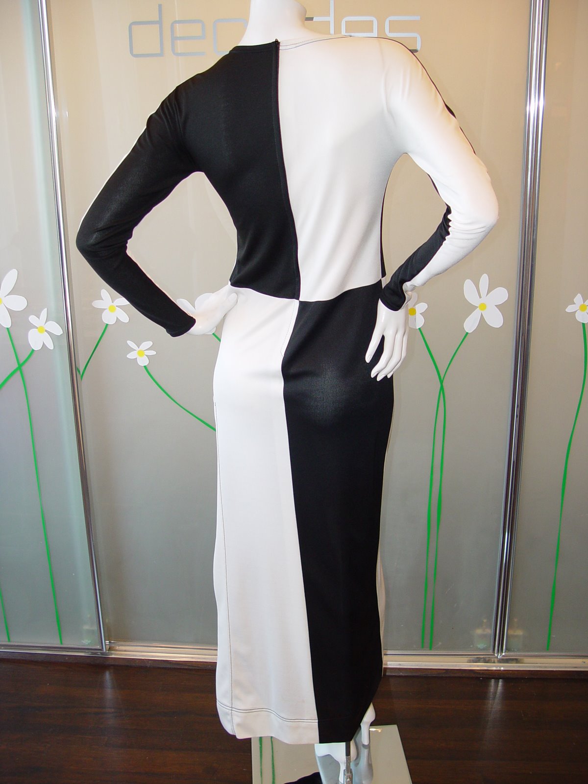 Rudi Gernreich for Harmon Knitwear black and white color block dress, 