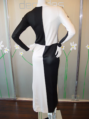Rudi Gernreich for Harmon Knitwear black and white color block dress, 