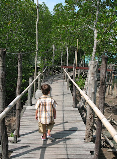 Walkway to the floating restaurant