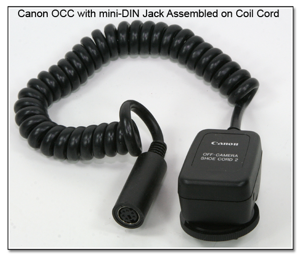 OC1043 (CP1078): Canon OCC with mini-DIN Jack Assembled on Coil Cord