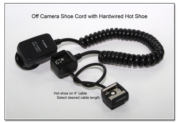 OC1026: Canon OCC with Hardwired Hot Shoe Attached to Flash End