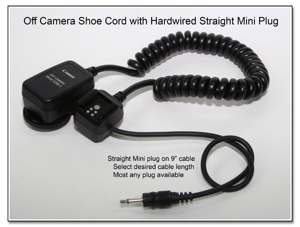OC1027: Canon OCC with Hardwired Mini Plug Attached to Flash End