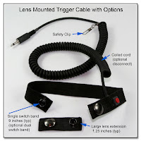 LT1005: Lens Mounted Trigger Cable w/ Options: Safety Clip, Coiled Cable, Large Lens Extension