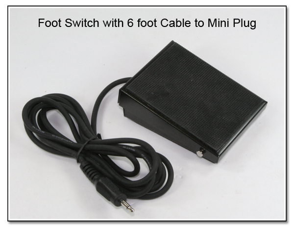 LT1018 (PJ1073): Foot Switch with 6 Foot Cable to mini Plug