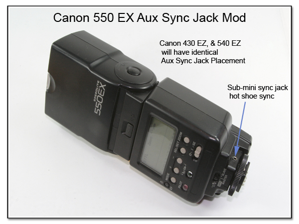 AS1033: Canon 550EX (430EX, 540EZ) EX Aux Sync Jack Mod