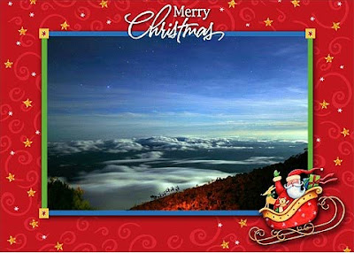 Happy Christmas. Based on a photograph taken from Mt Kinabalu, Borneo, November 2005. Click picture for more detail.