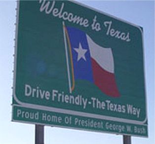 Sign: Proud home of President George W. Bush