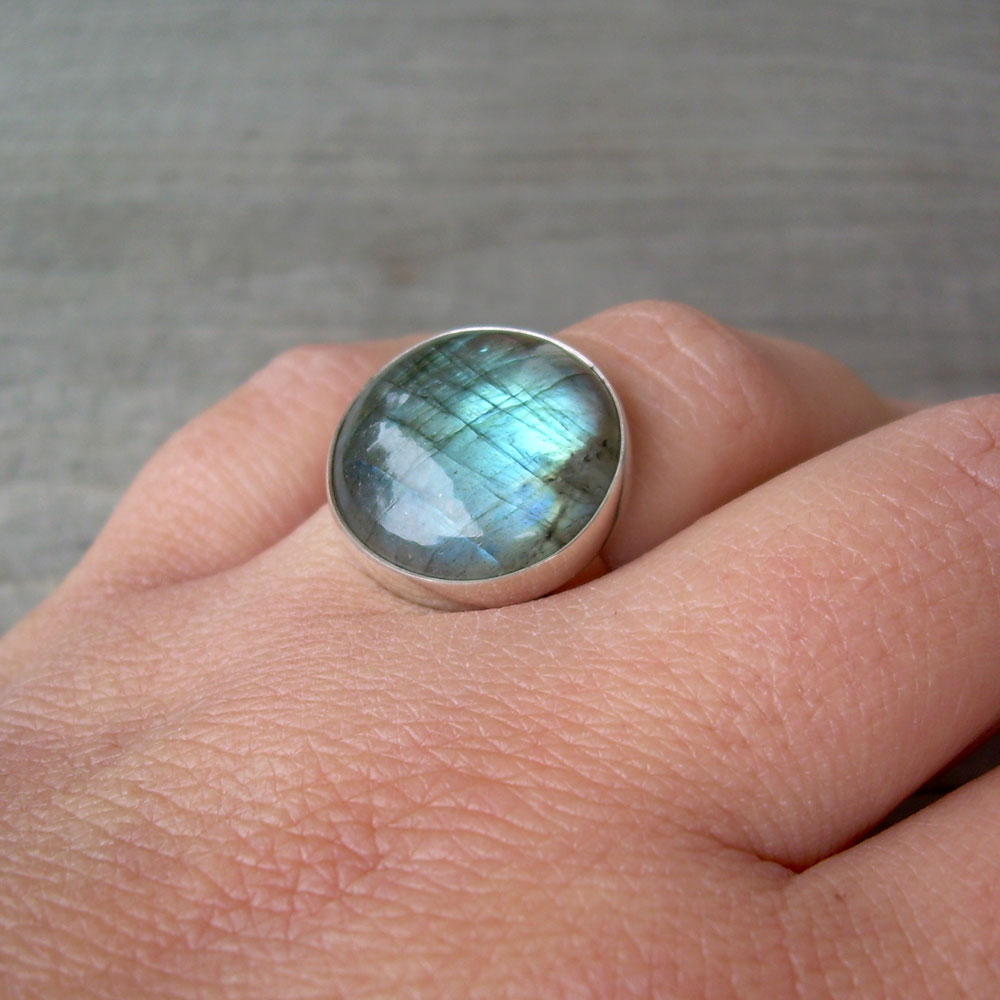 blue labradorite ring