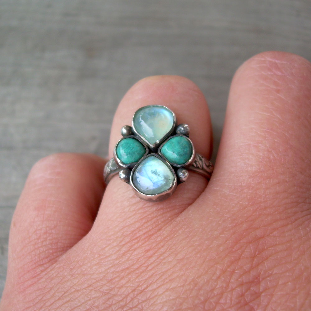 turquoise moonstone ring