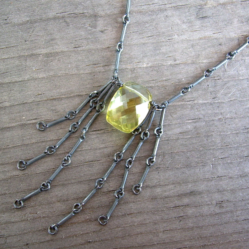 lemon quartz necklace