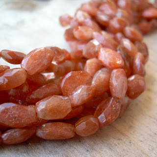 faceted sunstone beads