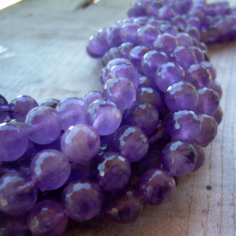 faceted round amethyst