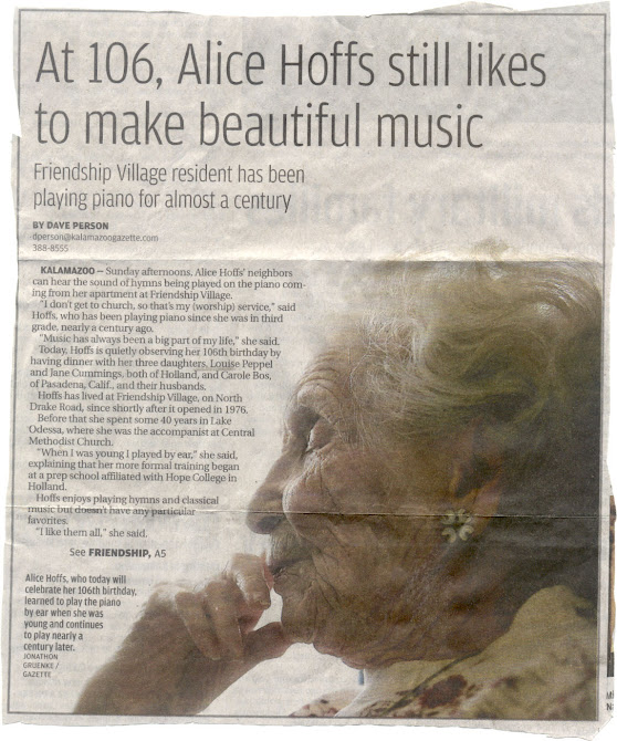 MOM SENT THIS CLIPPING TO ME; HAD GRANDMA WILMA'S HEART BEEN STRONG, SHE MIGHT HAVE LIVED THIS LONG