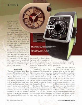 LIP Feature in International Watch Magazine