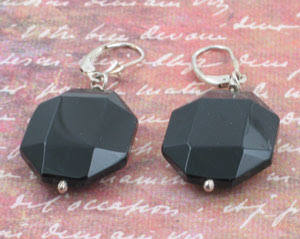 octagon faceted crystal earrings