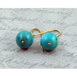 round turquoise bead earrings
