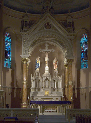 Saint Anthony of Padua Roman Catholic Church, in Saint Louis, Missouri, USA - altar and baldachino