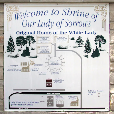 Shrine of Our Lady of Sorrows, in Starkenberg, Missouri, USA - sign