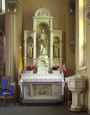 Saint Paul Roman Catholic Church, in Saint Paul, Missouri, USA - Altar of Saint Joseph