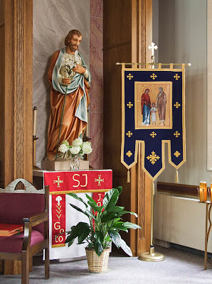 Immaculate Conception Roman Catholic Church, in Union, Missouri, USA - statue of Saint Joseph
