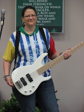 Laura and her 5 string Bass Guitar