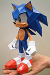Maqueta 3D recortable del erizo Sonic.