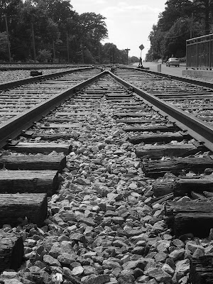Railroad tracks in historic Collierville, just to the south of the 