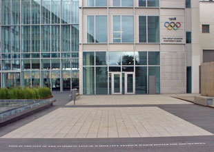 BBC Media Village (with 1908 Olympic athletics finishing line)