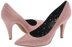 Moschino pink patent leather pointy toe pump