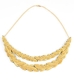 Rheanna Lingham Gold Embroidered intricate wreath shape necklace