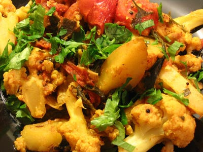 Aloo Gobi ( Curried Cauliflower and Potatoes )