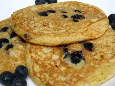 Mollie Katzen's Blueberry & Cornmeal Buttermilk Pancakes